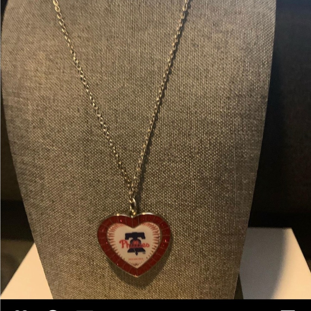 Phillies heart necklace